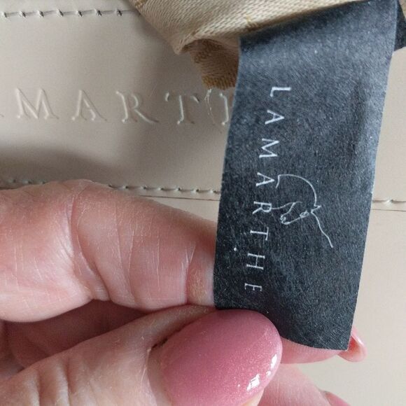 LAMARTHE High Quality Italian Leather Cream Tote  Handbag - Picture 7 of 13